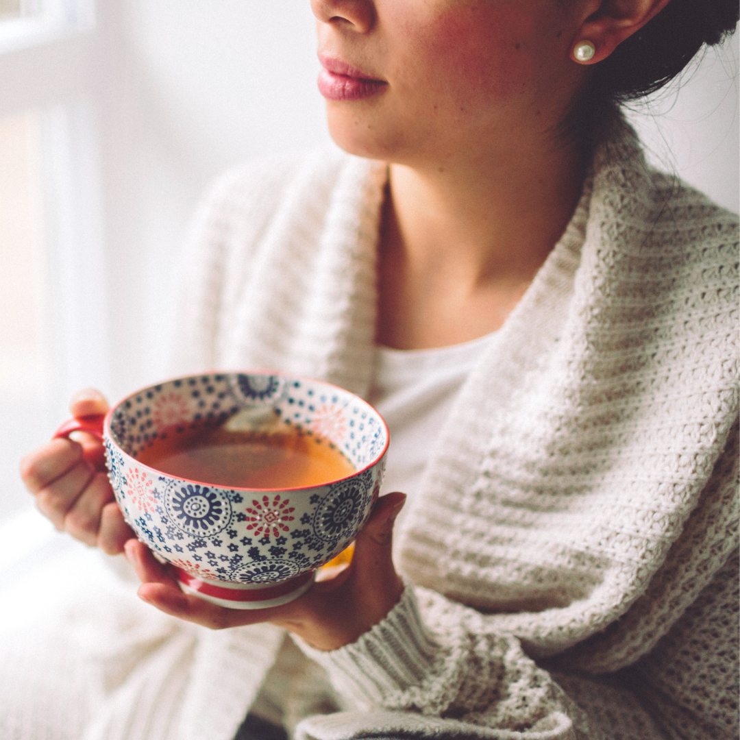 woman drinking tea