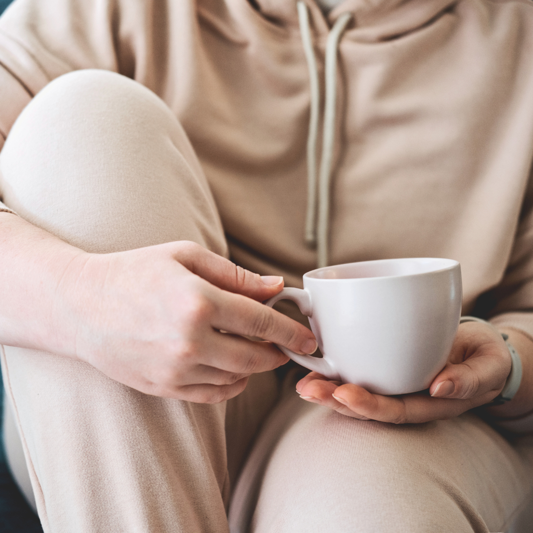 woman sitting calm