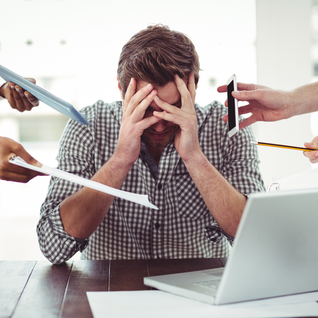 man experiencing stress